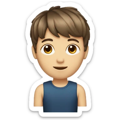 boy short brown hair with bangs sticker