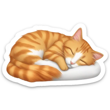 long hair Beige orange tabby sleeping sticker