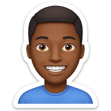 Um rost preto com um sorriso branco sem emoção sticker