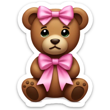 Teddy with pink bow sticker