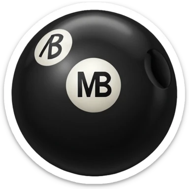 Black pull Ball with MB written on it. Nothing else no holes or anything. sticker