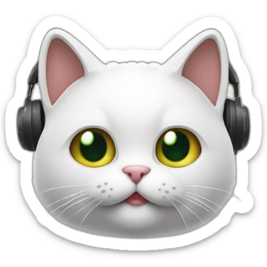 un chat qui boit de la bière est qui porte un casque de gaming sticker