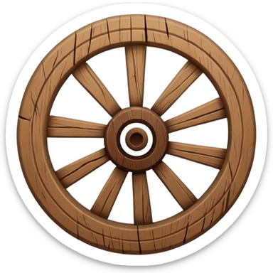 Wheel – Simple wooden cartwheel, ancient design sticker