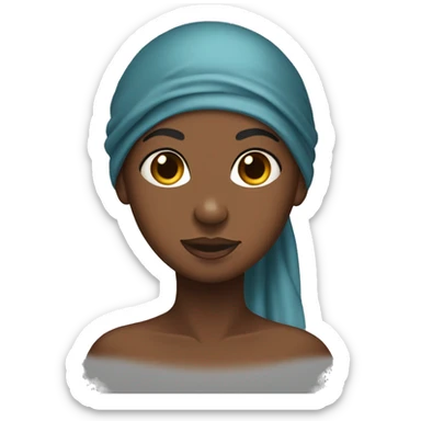 dark-skinned girl’s head wearing durag on body of platypus sticker