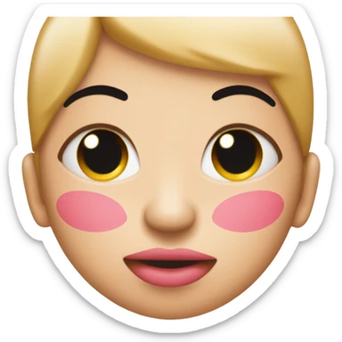 Blushing face with kiss marks all over  sticker