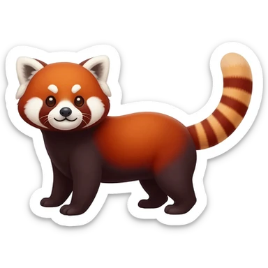 Emolli de un panda color rojo sticker