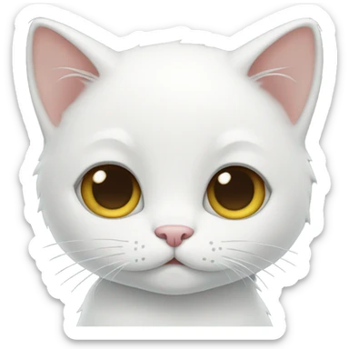 White kitty sticker