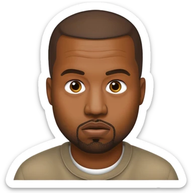 Make me a kanye west emoji as rhe lne on ios i want it to be neutral no face expression just his face sticker