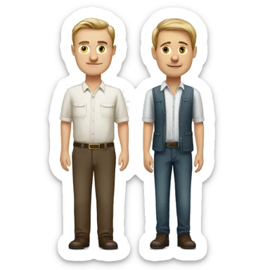 one tall latvian man, a short swiss man and short swiss woman sticker