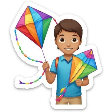 kid with kite sticker