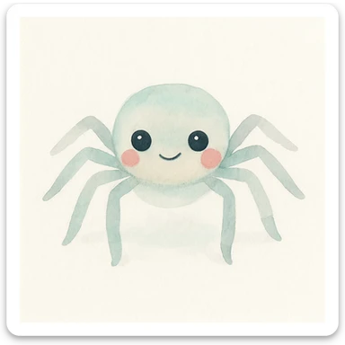 cute spider, watercolor art style, soft and delicate colors sticker