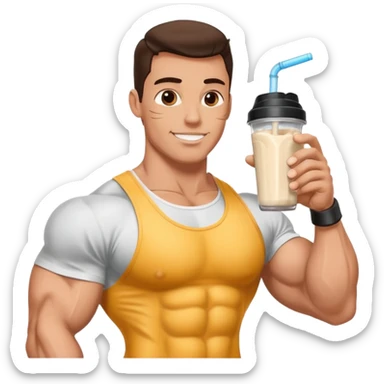 protein shake in shaker for bodybuilders sticker