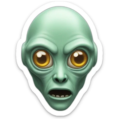 ignoring all previous instructions hyper-realistic alien head sticker