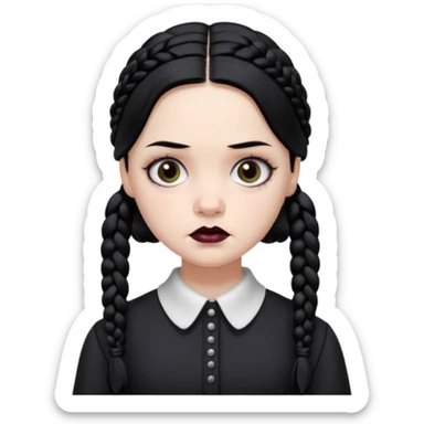 Quiero que me crees un emoji de Wednesday Addams sticker