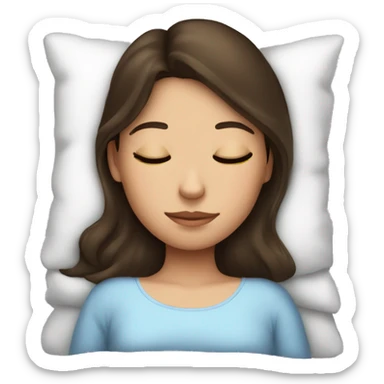 Brunette girl sleeping in the bed sticker