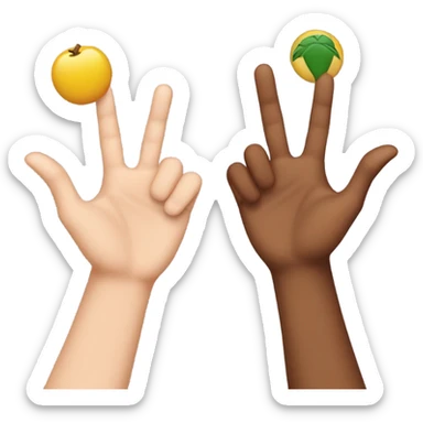 Gen z hands choosing from two thi sticker