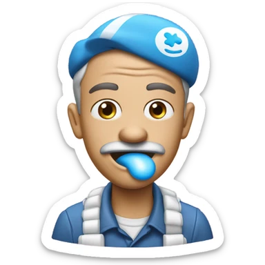 Un schtroumpfs qui fait des bulles de chewing-gum  sticker