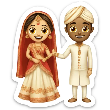 Fair & Young gujarati wedding couples sticker