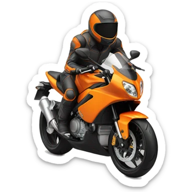 sport motorcycle orange sticker