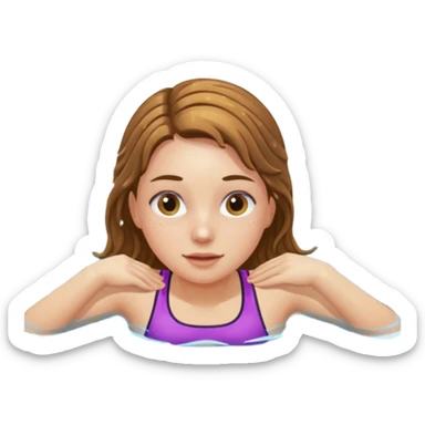 Girl in a pool swimming backstroke sticker