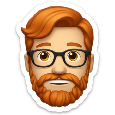 redhead man with beard and glasses crying sticker