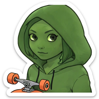 Girl with a hoodie sticker