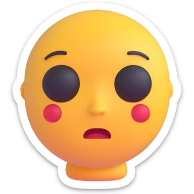 a sad person emoji in a 3D style sticker
