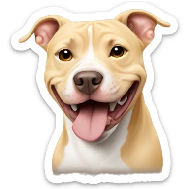 Blonde pitbull smiling sticker