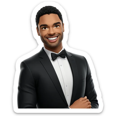 smiling young man in suit sticker