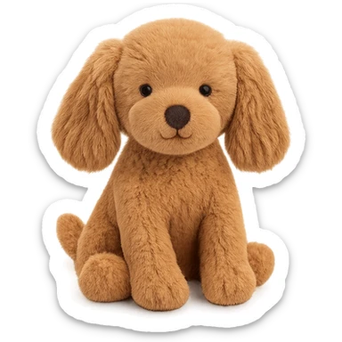 cute cocker spaniel puppy jellycat plushie sticker