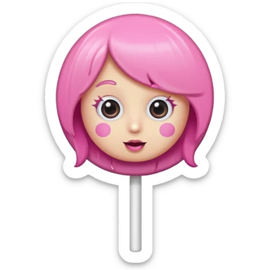 cute lollipop with eyes and hair and charactarized like cartoon but doesnt look like human sticker