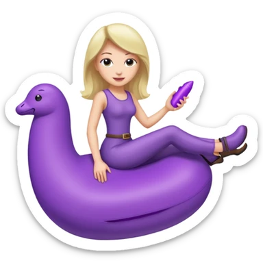 Naked woman riding a dildo sticker