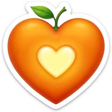 Corazón Naranja con un fuego  sticker