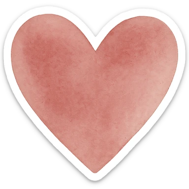 a heart in burgundy color, watercolor style sticker