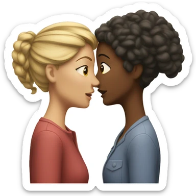 One woman whispers into the ear of another woman. sticker