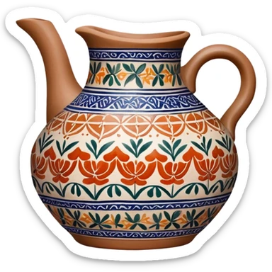 Cinematic Realistic image of a piece of Bolesławiec pottery, rendered with intricate, hand-painted designs and detailed textures, set against a softly illuminated backdrop that highlights its artisanal beauty sticker
