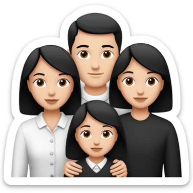 Family Triptych B&W sticker