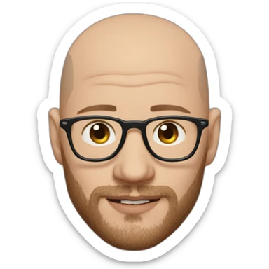 bald tom hardy with glasses sticker