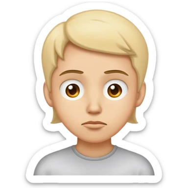 a scarily realistic thinking emji sticker