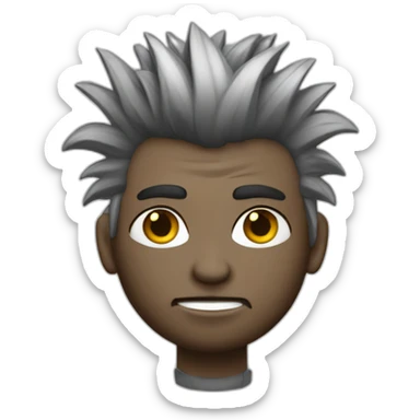 Punk gótica con pelo de pelo con coleta sticker