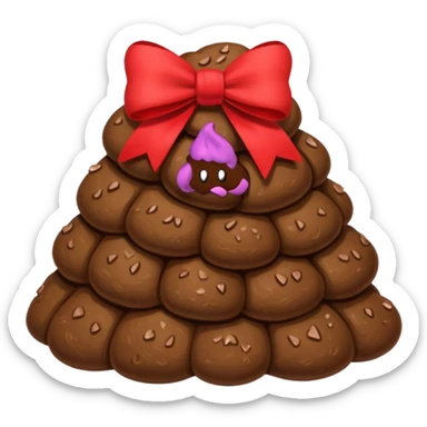 poop with a bow sticker