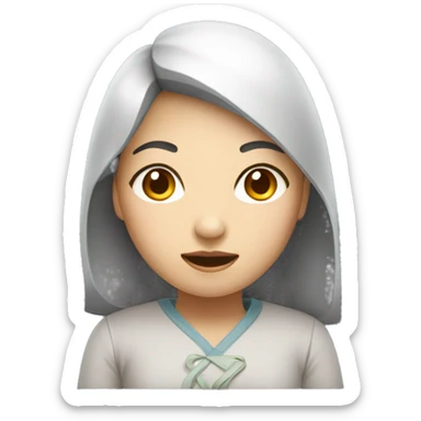 east asian girl who are a ux ui designer sticker