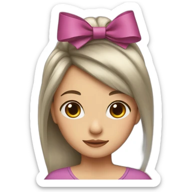 Girl with hairbow sticker