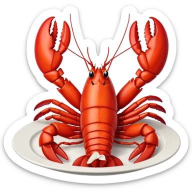 cooked lobster on a plate, no garnish sticker