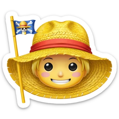 One piece straw hat flag sticker