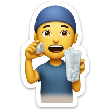 Pretend Drinking of fake pills sticker