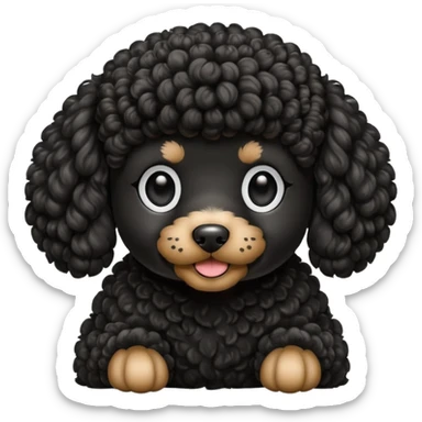 Black poodle puppy sticker