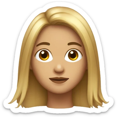 idlength hair and a round face with slight tan sticker