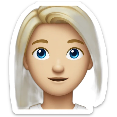 young web developer with fair hair and blue eyes sticker