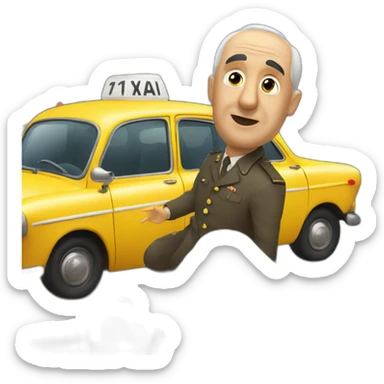 Francisco Franco stopping a taxi sticker